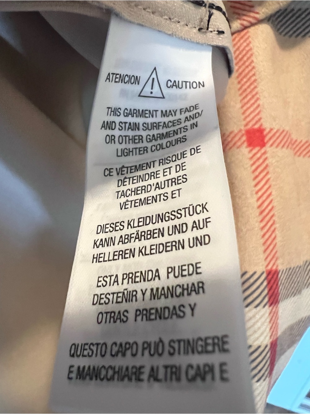 NYGÅRD Trench Coat Plaid Beige Red Blue Belted Classic Long Coat - Picture 5 of 9